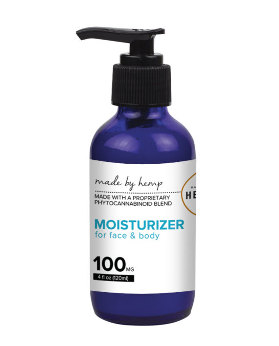 Hemp Moisturizer for Face and Body (100mg CBD) 4oz pump top Made By