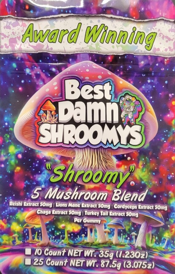 best damn shroomys 5 mushroom blend package fron